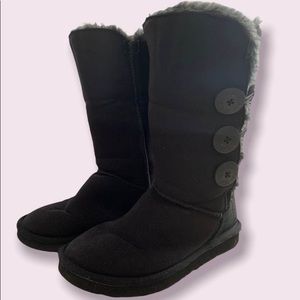 UGG Black Bailey Suede Button Triplet Boots